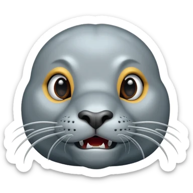 scary grey sea lion sticker