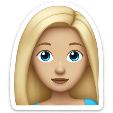 a girl with straight, dirty blonde hair, light skin, and blue eyes sleeping sticker