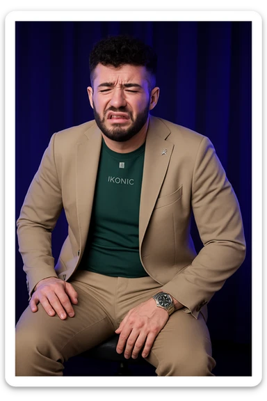 Uomo con dolore per via dei suoi fianchi asimmetrici sticker