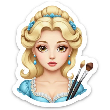 blonde makeup artist, rococo sticker