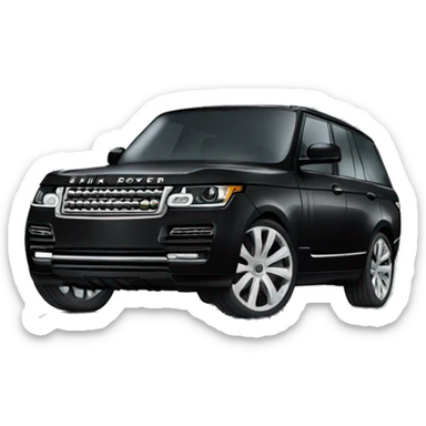 Black Range Rover with shinny wheels cartoon sticker
