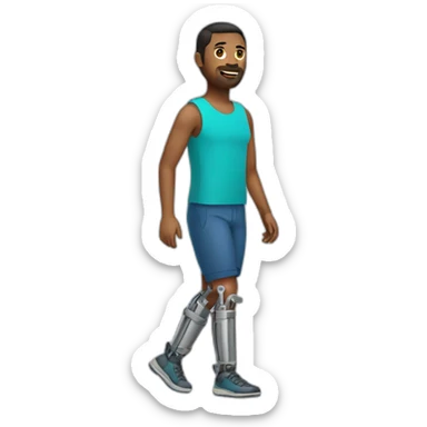 Person with prosthetic leg  sticker