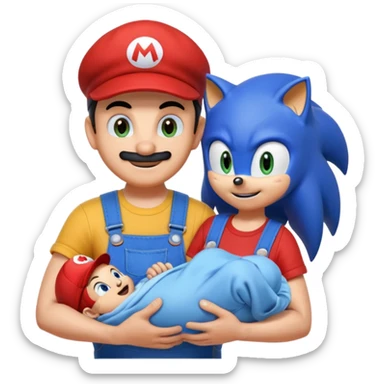 make sonic giving birth was mario watches happy sticker