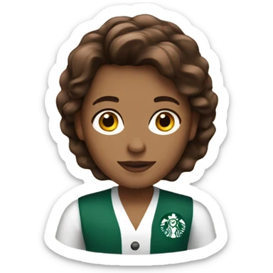 starbucks barista with brown hair  sticker