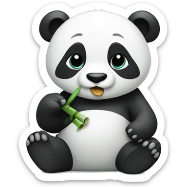 Panda eating bamboo sticker