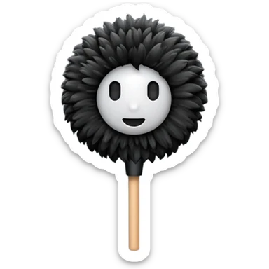boom fluffy microphone with stick sticker