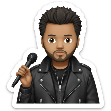 The weeknd holding microphone sticker
