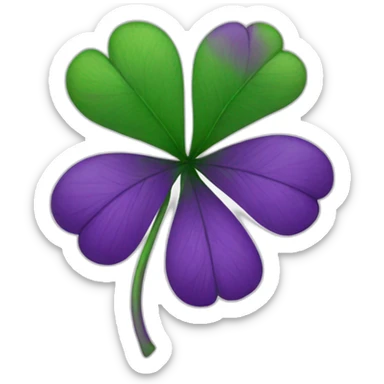 A PURPLE four-leaf clover sticker