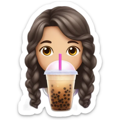 girl with bubble tea sticker