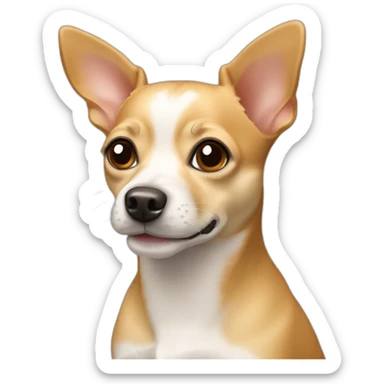 tan terrier Chihuahua mix sticker