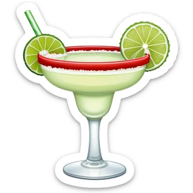 Margarita with a red salt rim sticker