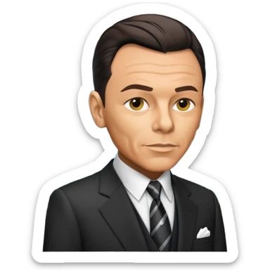 Frank Sinatra emoji showing data analytics trendlines on a screen in the background sticker