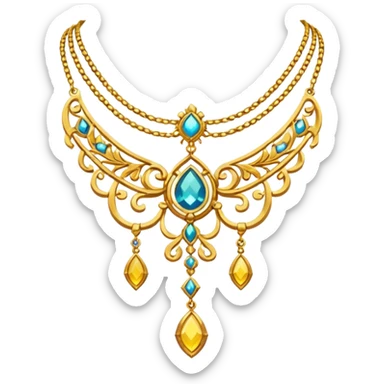 Necklace Emoji fantasy pixel art style sticker