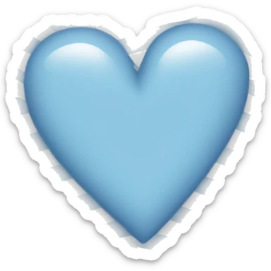 Heart light blue and white stripes sticker