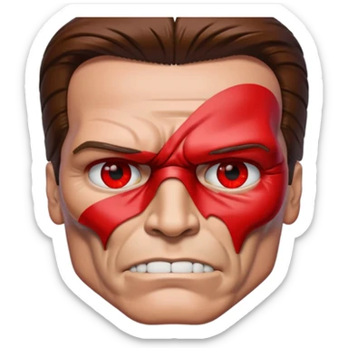Red eyed half face Terminator Arnold Schwarzenegger sticker