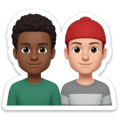 Two interracial male friends sticker