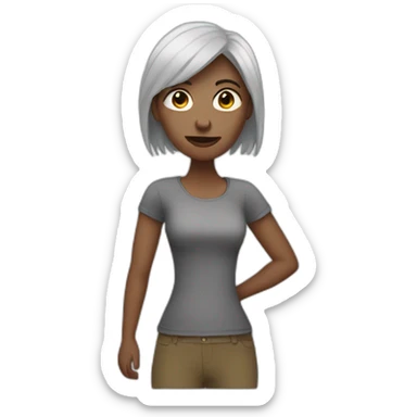 women which have hand behind like a zoombie sticker