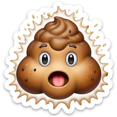 Exploding poop emoji sticker