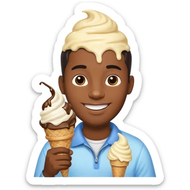 black guy with an ice cream cone sticker