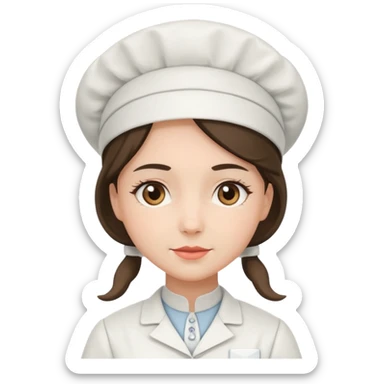 victorian nurse in a flat-toon style sticker