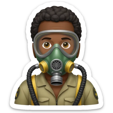 pablo escobar wearing a gas mask sticker
