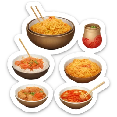 Oriental traditional food sticker