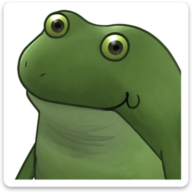 stylized frog mascot standing confidently with 'BUFU' in large flaming letters behind it, rebellious street-culture inspired sticker