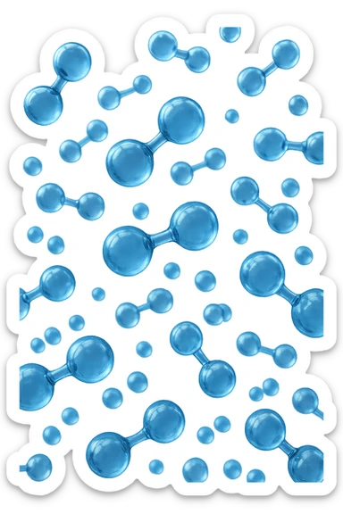 molecole di ossigeno che volano realistiche tante sticker