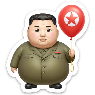 Fat Kim jong-un balloon  sticker