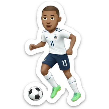Kylian Mbappé jouant au foot sticker