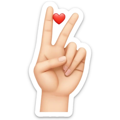Korean finger heart gesture, hand making a small heart shape with thumb and index finger sticker
