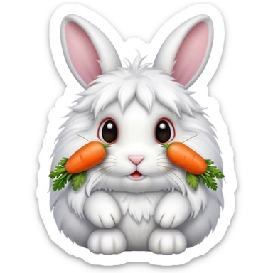 a bunny with carrots sticker
