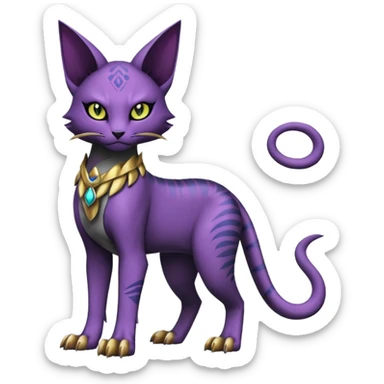  gothic edgy badass scaley Bastet-Noibat-Gatomon-Digimon-Fakémon-Pokémon-creature (full body) sticker