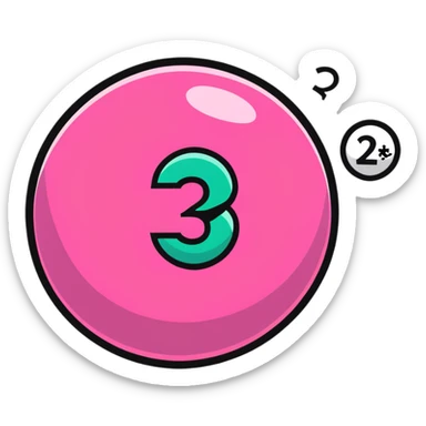 pink billiard ball with the number 23 sticker