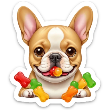 French bulldogs eating gummies and getting high sticker