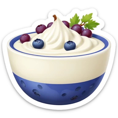 yoghurt bowl with grapes and blueberries sticker
