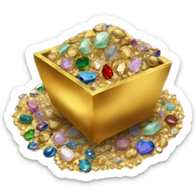 gold and Jewels on coming out of the ground sticker