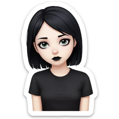Emo girl on bed sticker