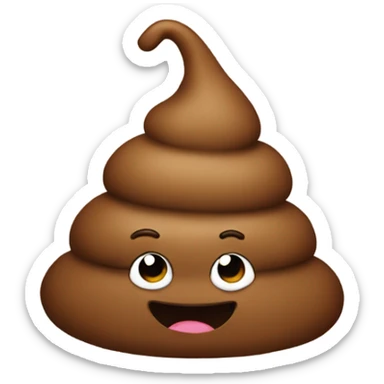 Poop wearing poop hat  sticker