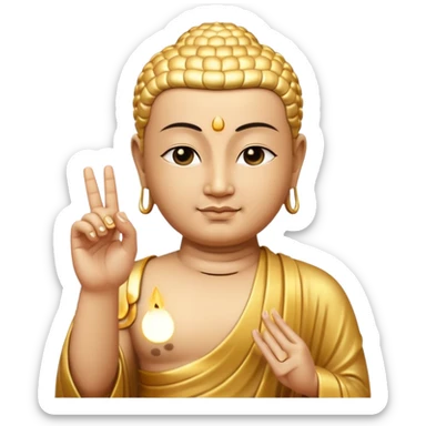 Buddha facing the front with his index finger sticker