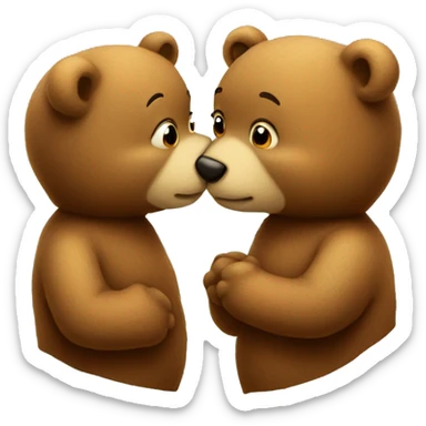 Kissing bears sticker