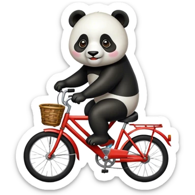Panda on a bike  sticker