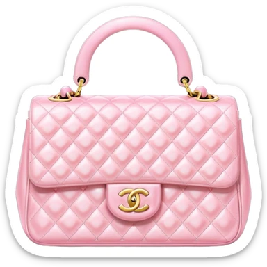 chanel pink pearl bag gold hardware sticker