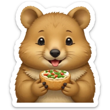 quokka eating Bánh Cuốn sticker