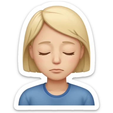 Tired happy face sticker