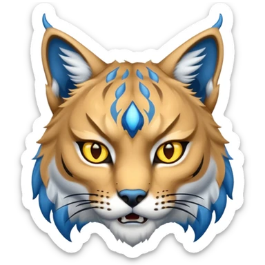 Tête de lynx : très très très féroce et très méchant et tout bleu sticker