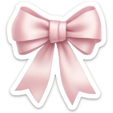Pale pink ribbon bow sticker