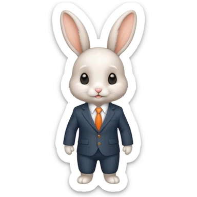 baby bunny in suit no carrot sticker