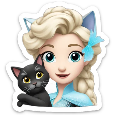 Elsa has a cat sticker