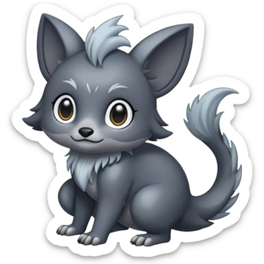 Shiny Dark Greyish Dusky Dull-Colored Fionbri-creature by Falvie (full body) sticker